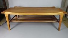 Mid Century Retro Vintage Teak and Beech Coffee Table with Under Tier Excellent