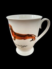 Sausage Dog Dachshund Mug Cup Flame Homeware Ceramic Love You Sausage Footed Mug
