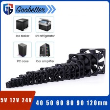 DC5V 12V 24V PC Computer Cooling Fan Brushless Black Small 40 50 60 80 90 120mm