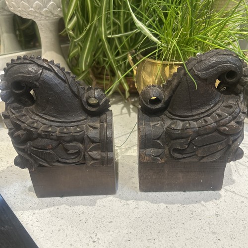 Pair antique wooden - pair,