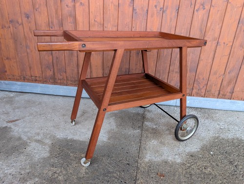 Teak serving trolley - teak, tea