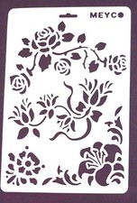 Wall Stencil Reusable Stencils Template Flower Roses Petals Leaves No 18