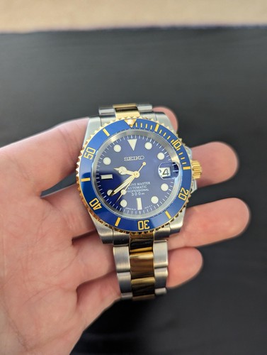 Blue gold automatic watch - gold,