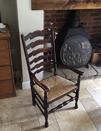 Antique ladder back dining - back,