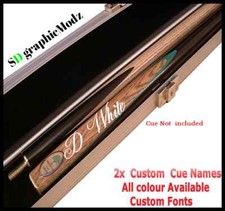 2x Personalised Name Stickers for Snooker or Pool Cue Case Any Colour