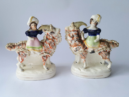 Pair antique staffordshire - pair, of