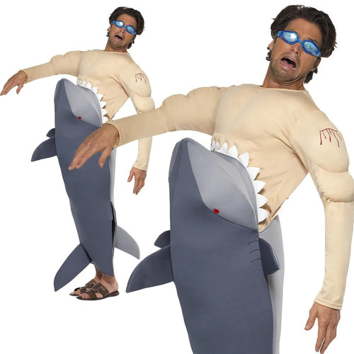 Man eating shark costume - man,