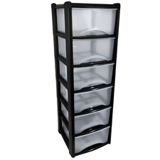 plastic storage unit 6 drawer