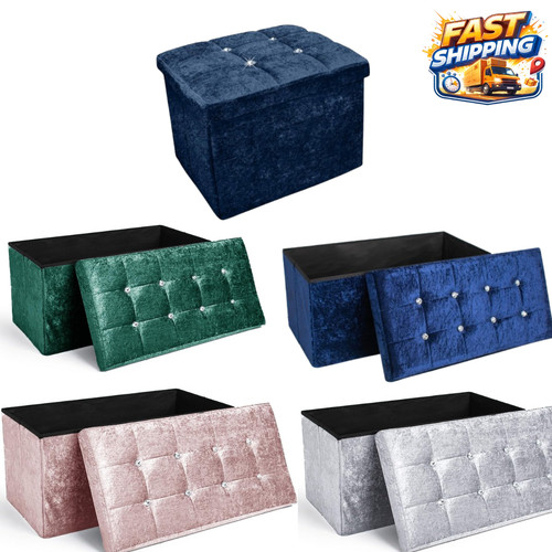 Crushed velvet storage box - storage,