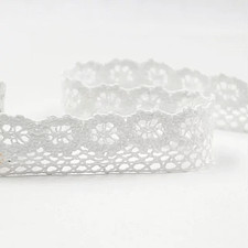 COTTON CROCHET LACE TRIM WHITE