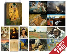 Famous Painters Classic Paintings A4 Poster Fine Art Print Home Cafe Wall Decor