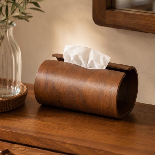 Retro wooden tissue box cover - box,