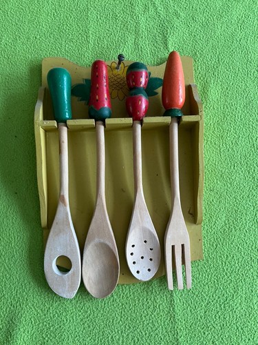 Vtg wooden kitchen utensils - wooden,