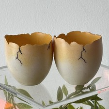 2 Vintage Egg Cups, Broken Egg