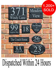 Rustic Slate House Gate Sign Plaque Door Number Personalised Name Plate engraved