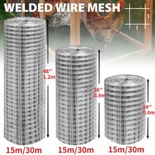 Welded Wire Mesh 1"x1" Galvanised Fence Aviary Rabbit Hutch Chicken Run Coop Pet