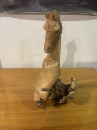 Hand carved wooden horse - wooden,