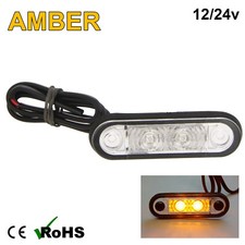 50 x Amber Hella Style LED Marker Light Flush Fit Kelsa Bar Running Lamp 12v 24v