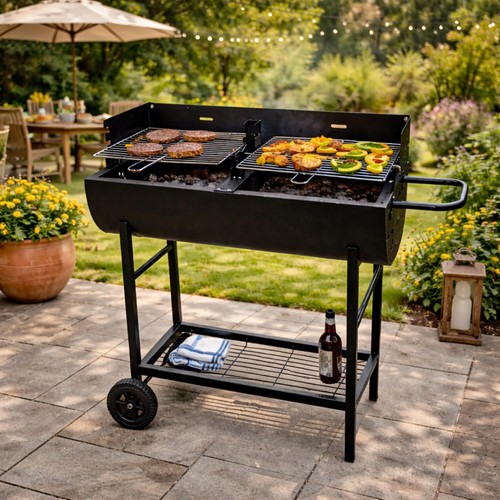 Charcoal bbq grill dual - bbq,