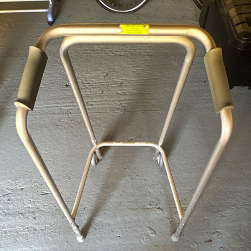 Silver aluminium walking frame - walking,