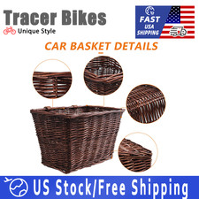 Bike Basket Front Wicker Woven Storage Commuter Cruiser Bikes