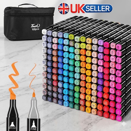 168pc colouring pens dual tip - colouring,