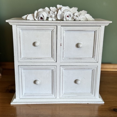 Small white distressed - white, wooden
