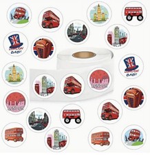 25 x Assorted London Themed Stickers Labels 24mm