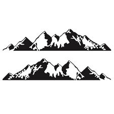 1 Pair Car SUV Body Doors Side Skirt Vinyl Sticker Black Mountain Graphic Decal