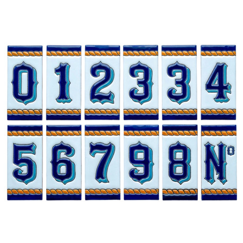Marine ceramic house number - marine,