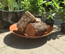 Large round 60cm dia (2ft) oxidised steel garden fire pit ideal for gardens