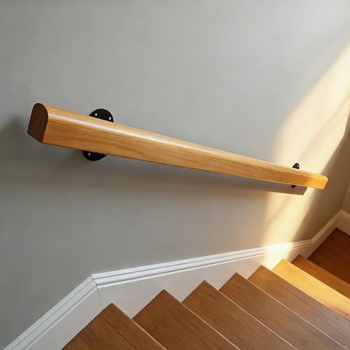 120cm wooden handrail stair - wooden,