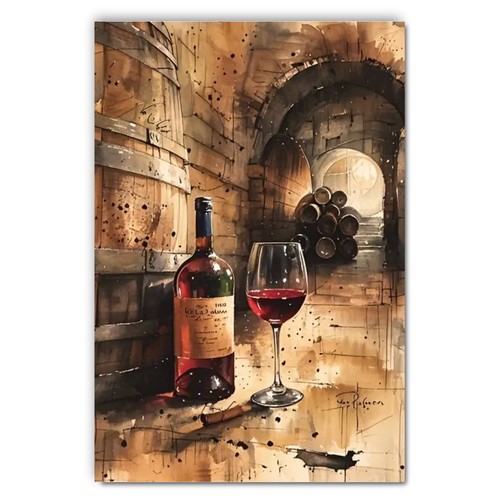 Vintage wine cellar wall - vintage,