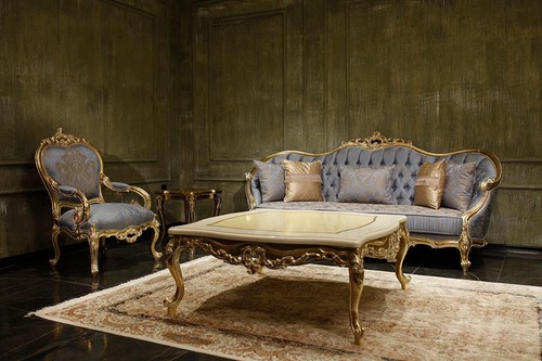 Vintage grey living room sofas - vintage,