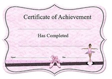 Ballet Hip Hop Street Dance Majorette Baton Twirling Certificates