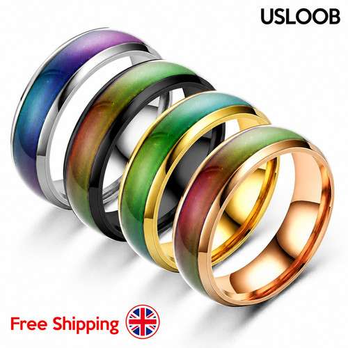6mm stainless steel mood ring - 6mm,