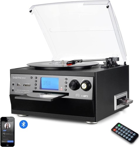 Vinyl record player with - vinyl,
