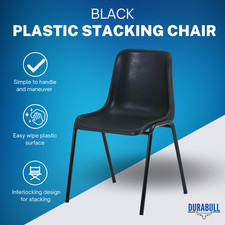 Black Plastic Stacking Chair