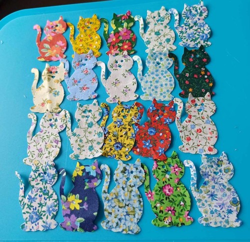Country floral cats fabric - country,