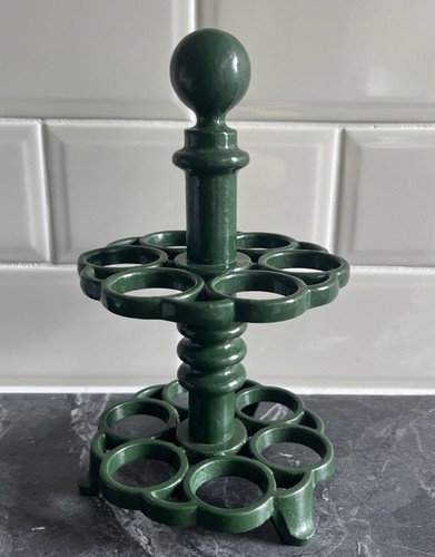 Green cast iron egg holder - iron,