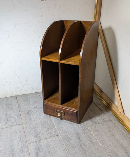 Vintage wood desktop organizer - desktop,