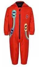 Boys Puddlesuit GEORGE Red Cars All In One Rainsuit Splash Suit Hooded 4-5 NEW