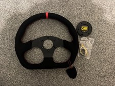 Omp Red Flat Bottom steering