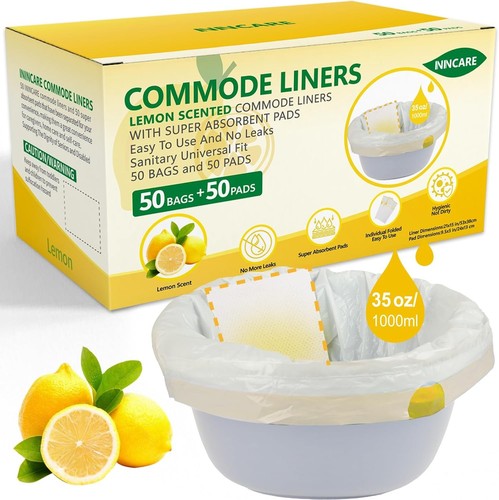Commode liners with absorbent - liners,