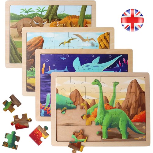 Set wooden puzzles for kids - 4,