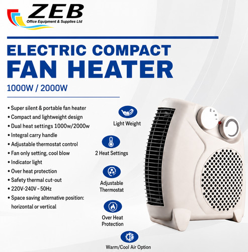 Electric fan heater 2000w - fan,