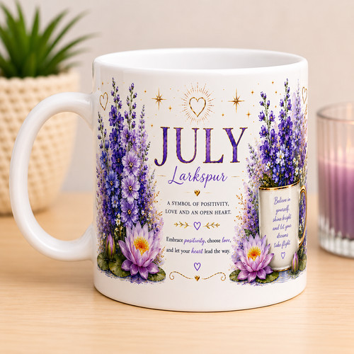 July birth flower - birth, mug