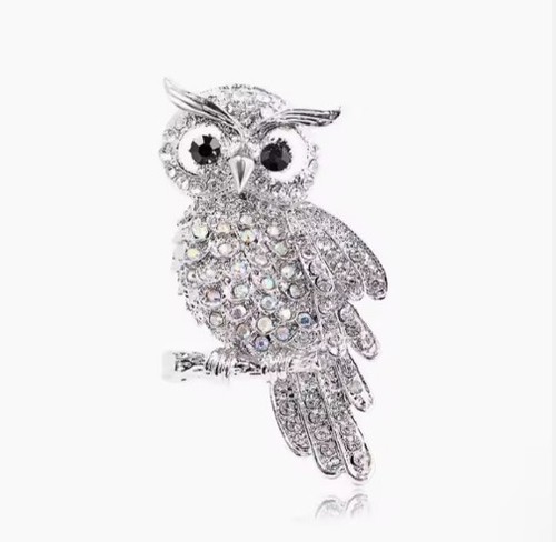 Perching owl brooch 10 - perching,