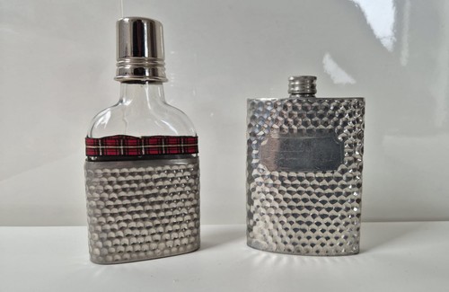 Vintage pewter hip flask - hip,
