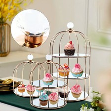 Cake Stand Afternoon Tea Birdcage Shaped Cupcake Wedding Party Display Holder UK